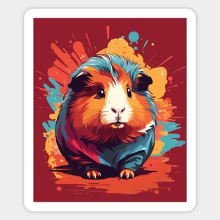 Colorful Guinea Pig Illustration Sticker